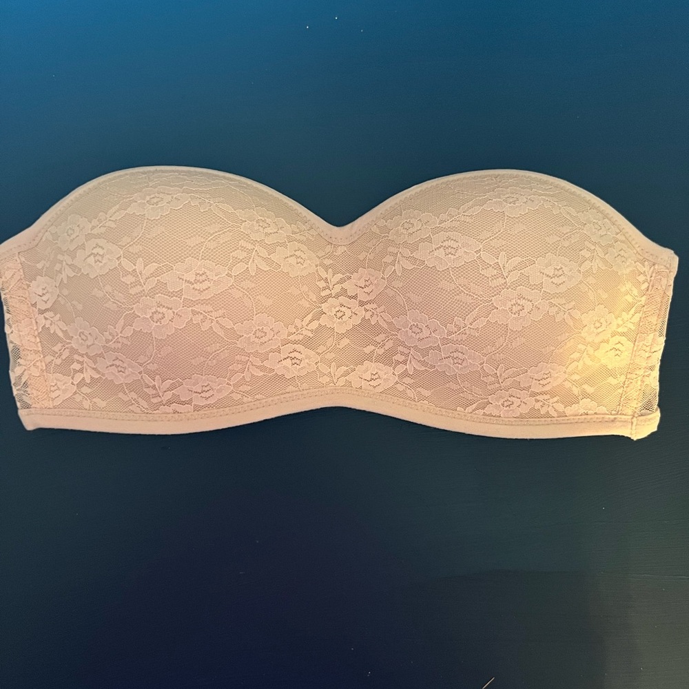 PINK Elegant Lace Strapless Bandeau